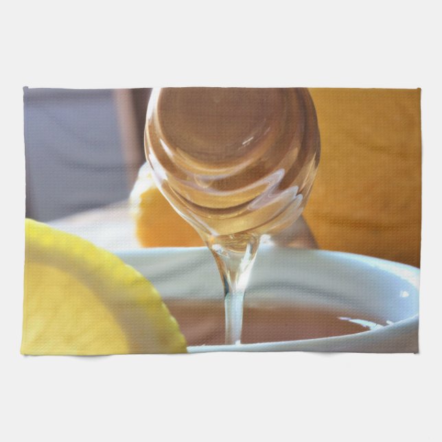Honig mit Lemon Küchentuch trinken (Horizontal)