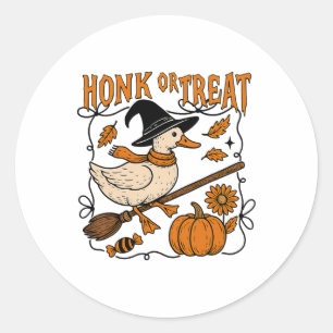 Honig oder Leckerei Halloween Gänse Niedlich Gänse Runder Aufkleber