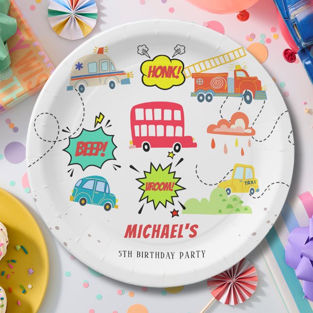 Honig piep in glücklichen Fahrzeugen Junge Geburts Pappteller (Von Creator hochgeladen)