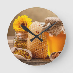 Honig Runde Wanduhr
