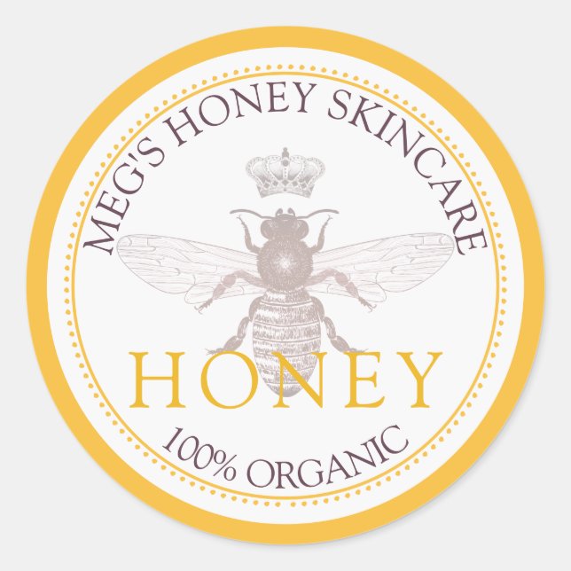 Honig Skincare Business Product Label Runder Aufkleber (Vorderseite)