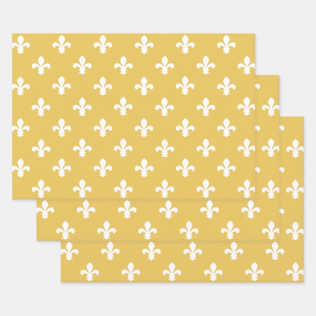 Honig Südliche Hütte Fleur de Lys Geschenkpapier Set (Set)
