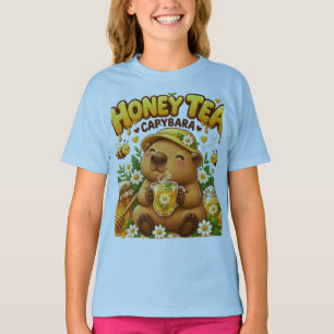 Honig-Tee-Capybara Süßes Cozy Kawaii-Design T-Shirt