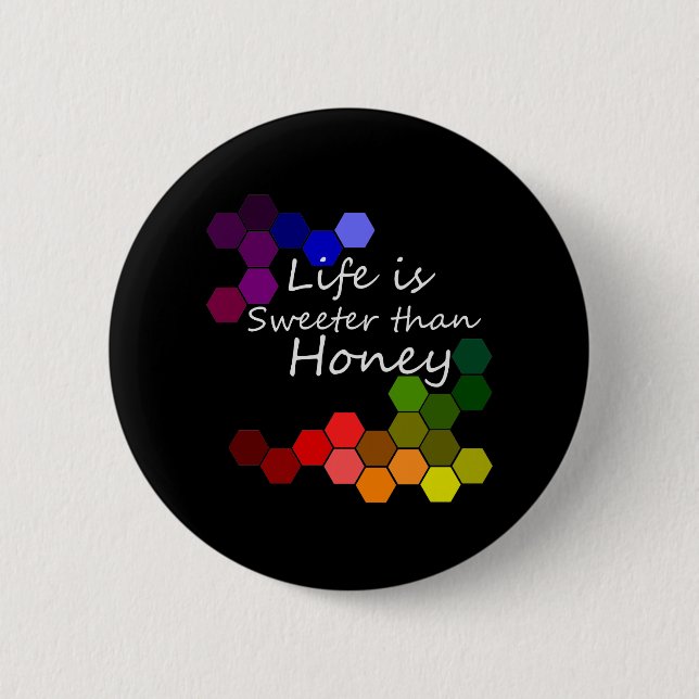 Honig Thema mit positiven Worten Button (Vorderseite)