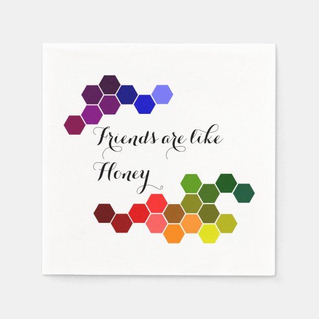 Honig Thema mit positiven Worten Serviette (Vorderseite)