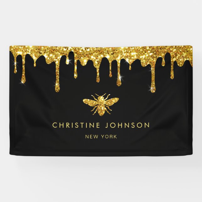 Honig Tropfen Imitate Glitzer Banner (Horizontal)