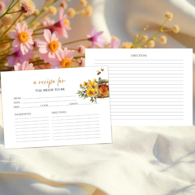 Honig- und Bienenblumenkrebskarten für Brautparty Einladung (Von Creator hochgeladen)