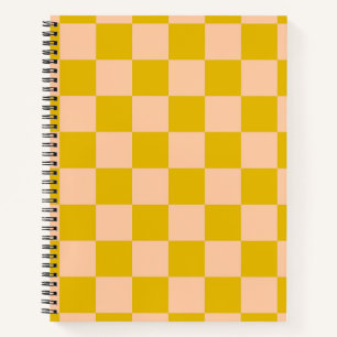 Honig und Peach Checkerboard Notizbuch
