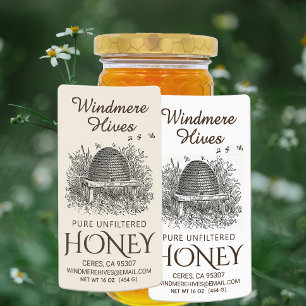 Honig Vintager Skep mit Bienenversand-Label
