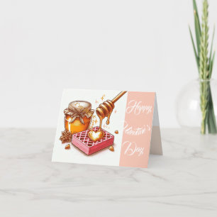 Honig & Waffel Spaßphrase Künstler Valentinskarte Feiertagskarte