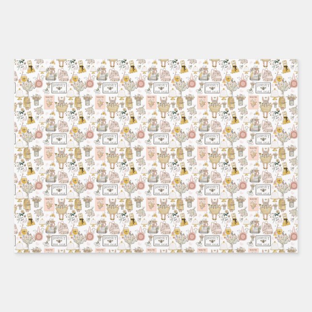 Honig zum Verkauf Geschenkpapier Set (Vorderseite)