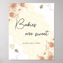 Honigbabys sind süß nehmen eine Leckerei Baby Dusc Poster
