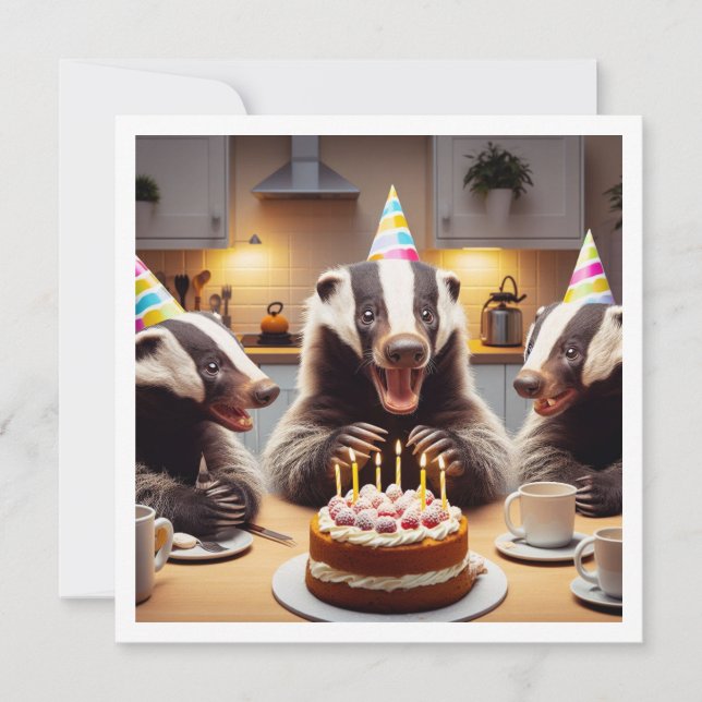 Honigbadger, der Kuchen isst, Einladung zum Honiga (Vorderseite)