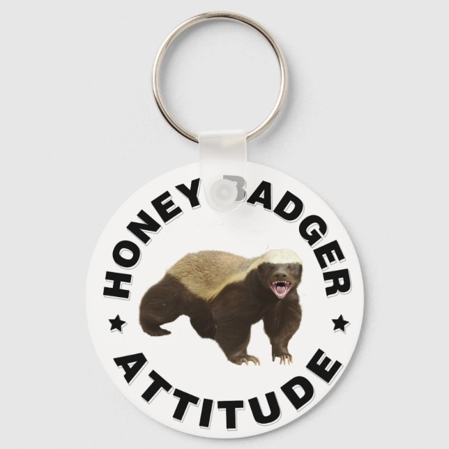 Honigbadger hat eine Haltung Schlüsselanhänger (Vorderseite)