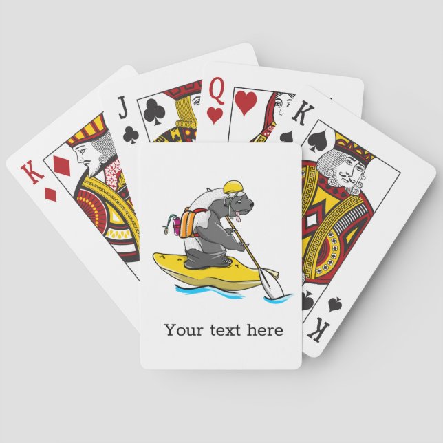Honigbadger im Kajak Spielkarten (Rückseite)