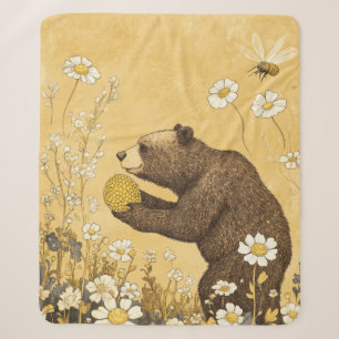 Honigbär auf Wiesen mit Wildblumen Sherpadecke