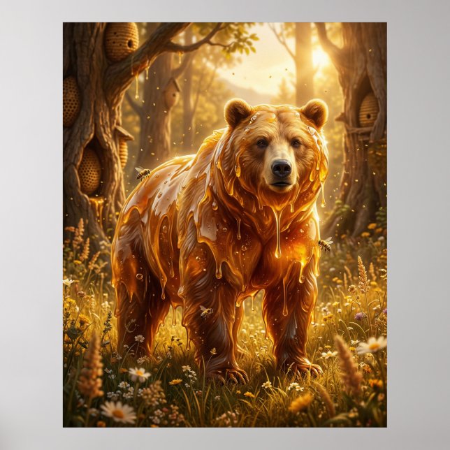 Honigbär-Wiesen-Glanz Poster (Vorne)