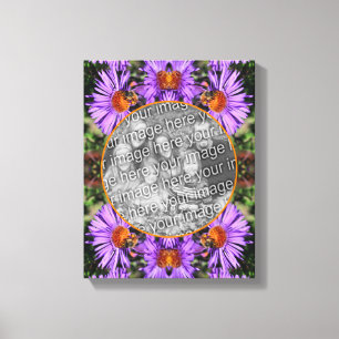 Honigbiene auf Aster-Blume Erstellen Sie Ihr eigen Leinwanddruck