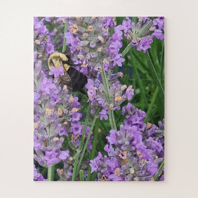 Honigbiene auf dem Lavendel (Vertikal)