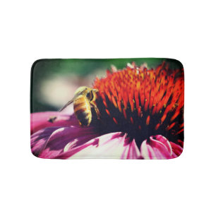 Honigbiene auf der Blume Nah Badematte