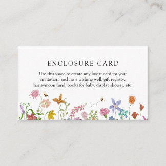 Honigbiene Baby-Einschubkarte | Wildblumen-Shower Begleitkarte