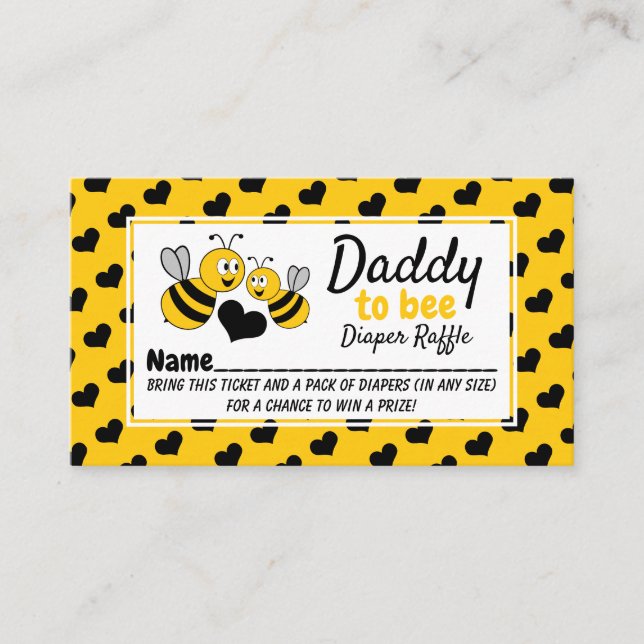 Honigbiene, Baby Shower Diaper Raffle Ticket Begleitkarte (Vorderseite)