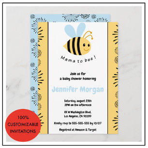 Honigbiene Baby Shower Einladungen Mommy to bee Hu