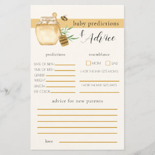 Honigbiene-Baby-Shower-Vorhersage-Spiel