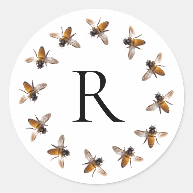 Honigbiene, Biene, Hummel, Insekt Runder Aufkleber (Vorderseite)
