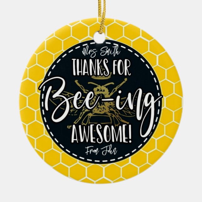 Honigbiene danke, dass du phantastisch befreundet  keramik ornament (Vorne)
