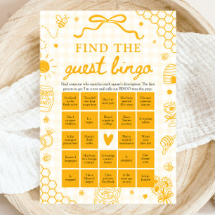 Honigbiene Finde den Gast Bingo Baby Shower Spiel Einladung