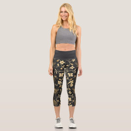 Honigbiene Floral Capri Leggings
