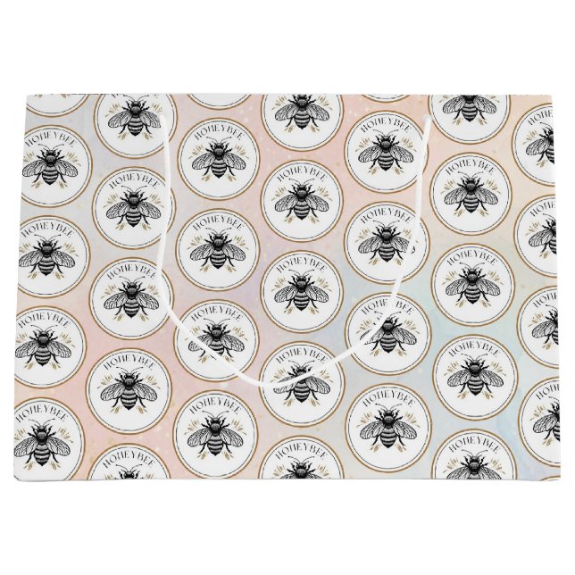 Honigbiene Große Geschenktüte (Vorderseite)