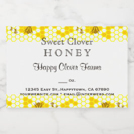 Honigbiene Honeycomb Editable 3" x 2" Food Label Lebensmitteletikett