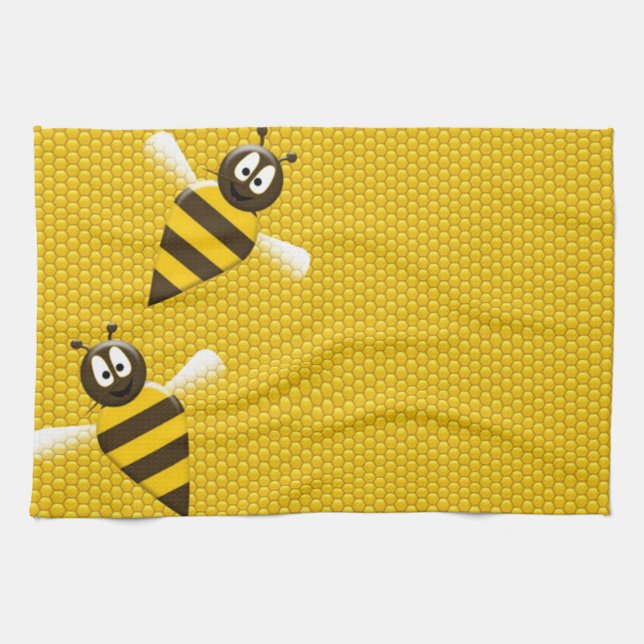 Honigbiene in Honeycomb Handtuch (Horizontal)