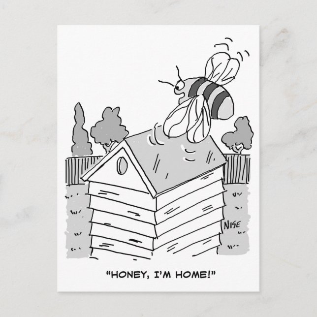 Honigbiene kehrt zu ihrem Bienenstock zurück Postkarte (Vorderseite)