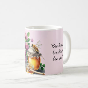Honigbiene Kleeblatt Blumen Inspirierendes Zitat T Kaffeetasse