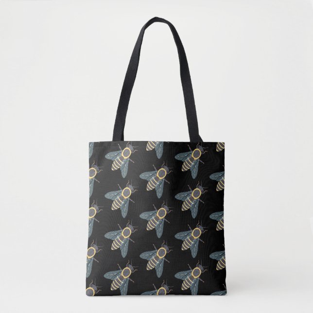 Honigbiene (Muster schwarz) - Tasche (Vorderseite)