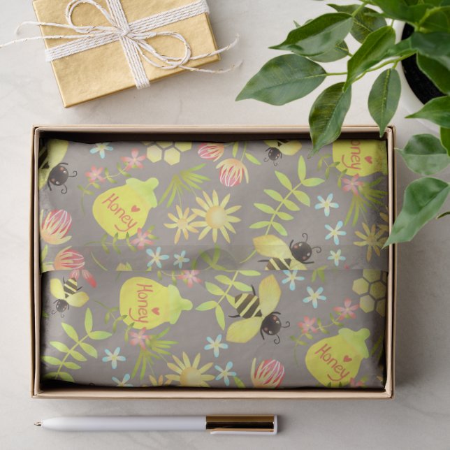 Honigbiene Sage Grün Seidenpapier (Geschenk)