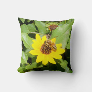 Honigbiene Sonnenblumenkissen Kissen