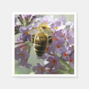 Honigbiene und Buddleia-Blume Napkins Serviette