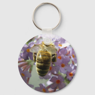 Honigbiene und Buddleia Blume Schlüsselanhänger