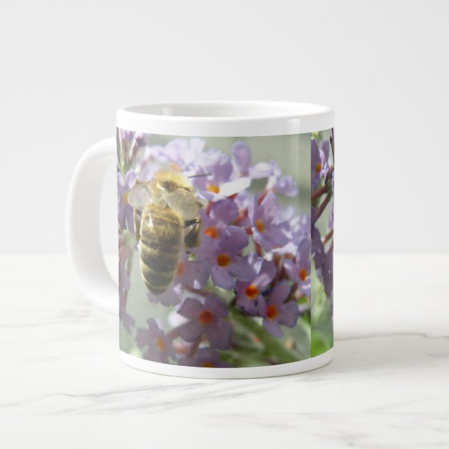 Honigbiene und Buddleia-Blume Tasse (Vorderseite Links)