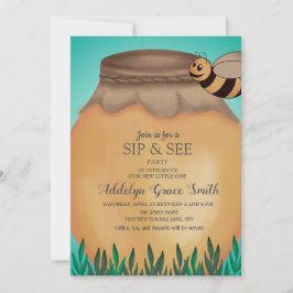 Honigbiene und Honey Pot Sip Babydusche Einladung
