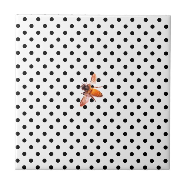 Honigbiene und Polka-Punkte Fliese (Vorderseite)