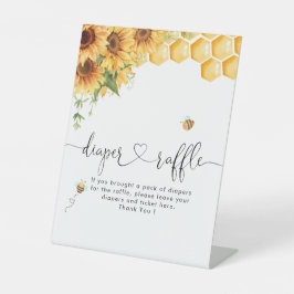 Honigbiene und Sonnenblumen Windeln Sockelschild