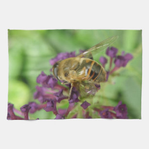 Honigbiene und violette Blumen Küchentücher