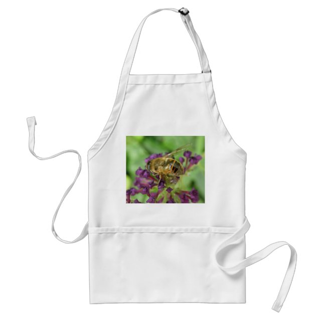Honigbiene und violette Blumen Schürze (Vorne)