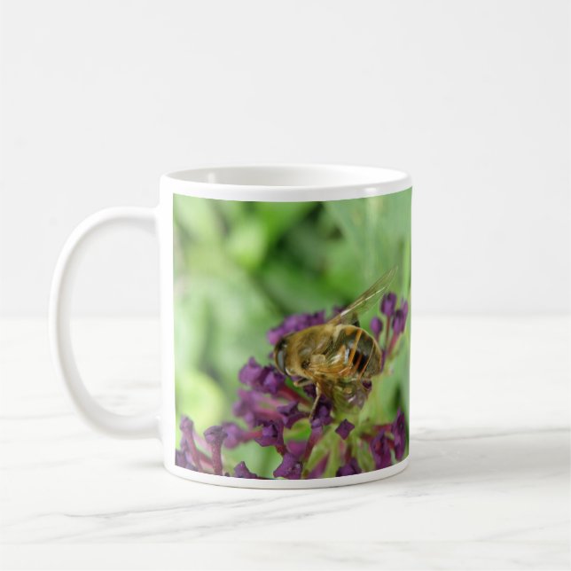 Honigbiene und violette Blumen Tasse (Links)