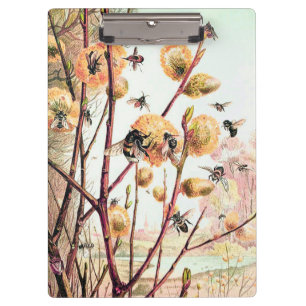 Honigbiene Vintage-Illustration Clipboard Klemmbrett